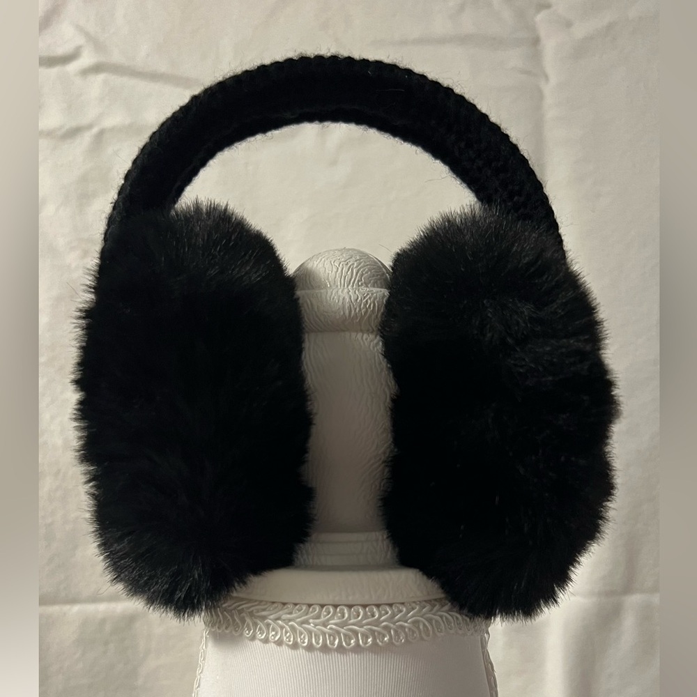 Michael Kors Black Faux Fur Earmuffs